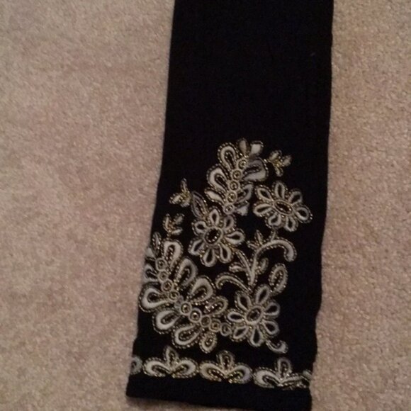 INC International Concepts Embroidered Gold DRESS Stretchy Flattering Petite - Picture 5 of 6